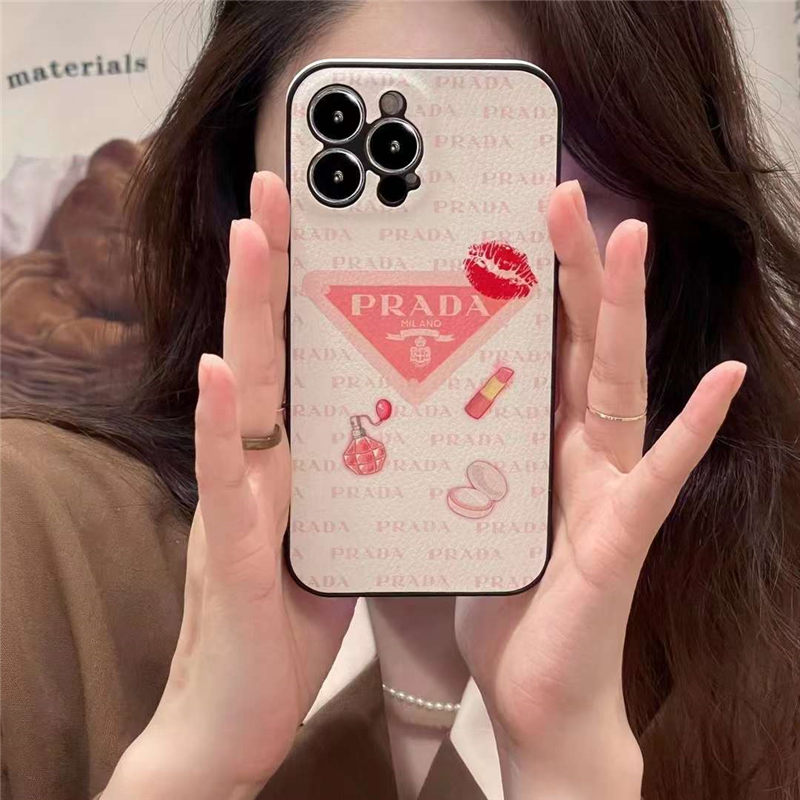 prada スマホケース iphone16 プラダ アイフォン ケース ピンク 