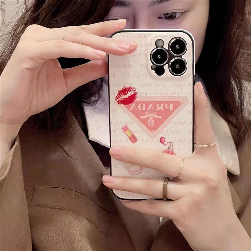 prada スマホケース iphone16 プラダ アイフォン ケース ピンク 
