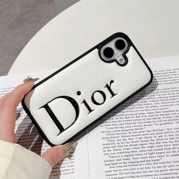 ディオール スマホ ケース dior 風 iphone16/16pro ケース 黒 白 iphone15/15pro ケース カップル お 揃い iphone14/13/12 ケース 高級 ブランド 携帯 ケース ハイ ブランド - 画像 (2)