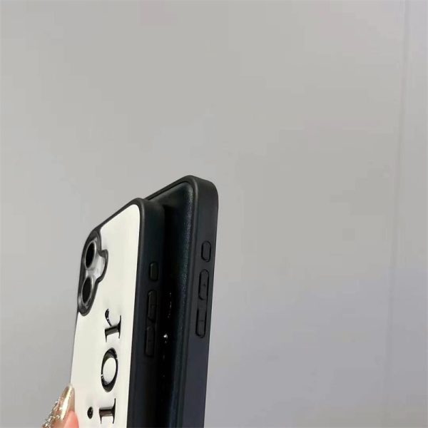 ディオール スマホ ケース dior 風 iphone16/16pro ケース 黒 白 iphone15/15pro ケース カップル お 揃い iphone14/13/12 ケース 高級 ブランド 携帯 ケース ハイ ブランド - 画像 (6)